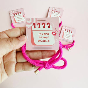 RTS / Love Yourself PINK Hair Tie