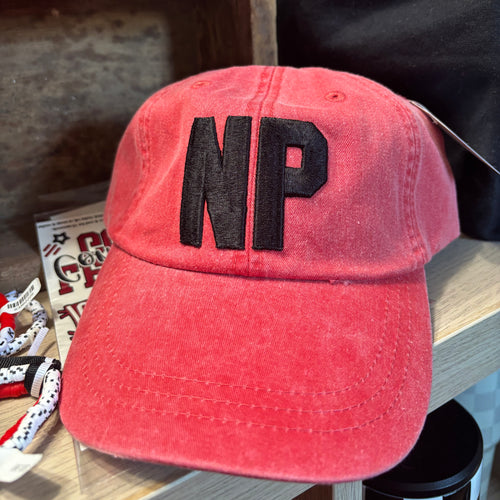RTS / NP Pigment Dyed Puff Embroidered Hat, red