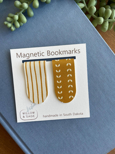 Magnetic Bookmark Pair | Saffron Boho Bookmarks