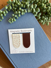 Load image into Gallery viewer, Magnetic Bookmark Pair | Plum Bookmarks | Faux Leather