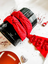 Load image into Gallery viewer, RTS / Scarlet Red Swiss Dot Structured Headband