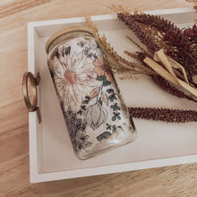 Load image into Gallery viewer, RTS / Glass Cup: Fall Floral 16oz