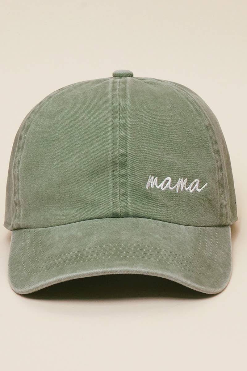 RTS / Mama Embroidered Hat, sage