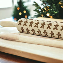 Load image into Gallery viewer, RTS / Christmas Cookie Wood Rolling Pin