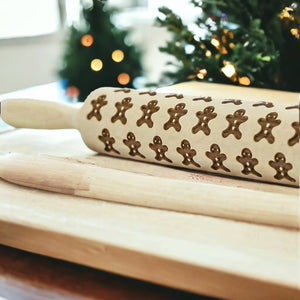 RTS / Christmas Cookie Wood Rolling Pin