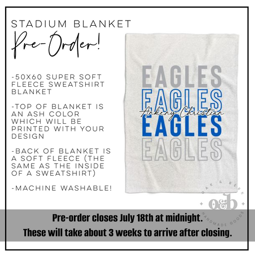 PRE-ORDER | Ankeny Christian Stadium Blanket