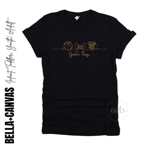 MTO / Basketball Game Day - Black+Gold {all sizes}
