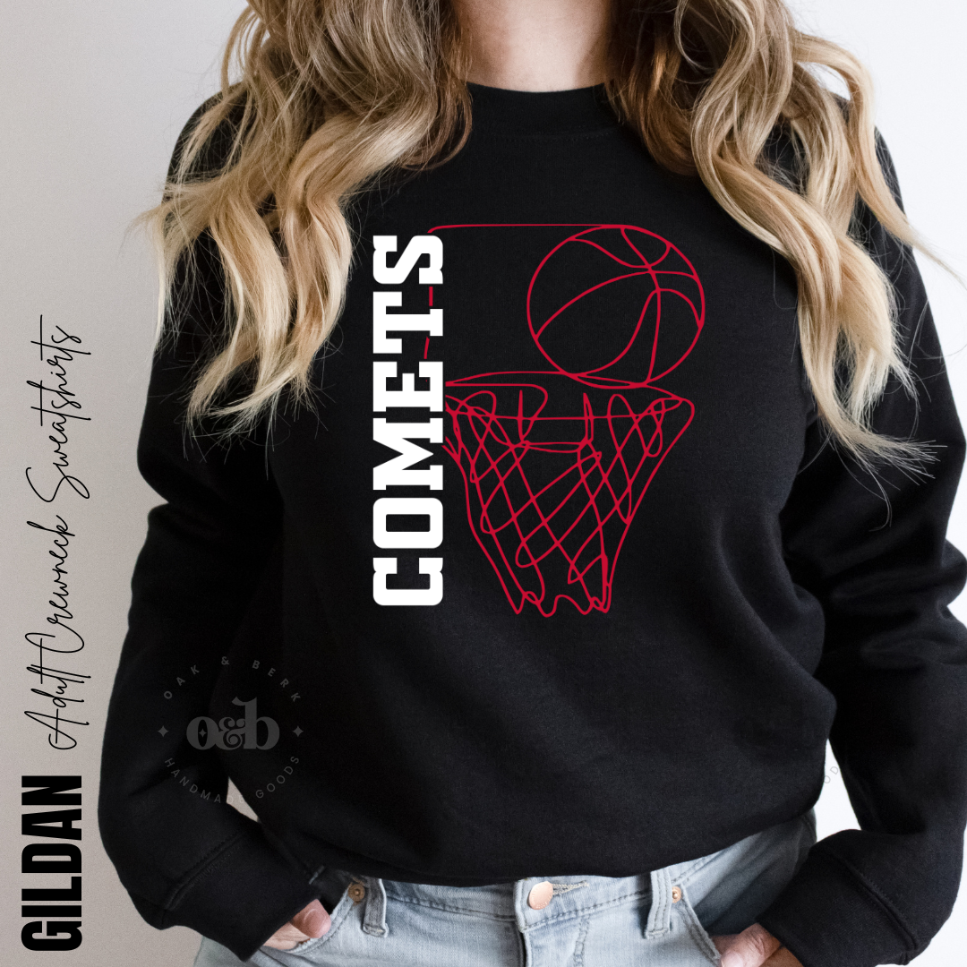 RTS / Comet Basketball Line Art, crewneck