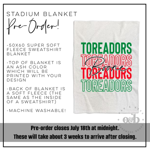 PRE-ORDER | Boone Stadium Blanket