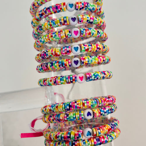 RTS / Rainbow Heart Bracelets