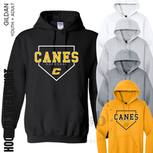 Load image into Gallery viewer, MTO - Canes Baseball Home Plate, Gildan Hoodie