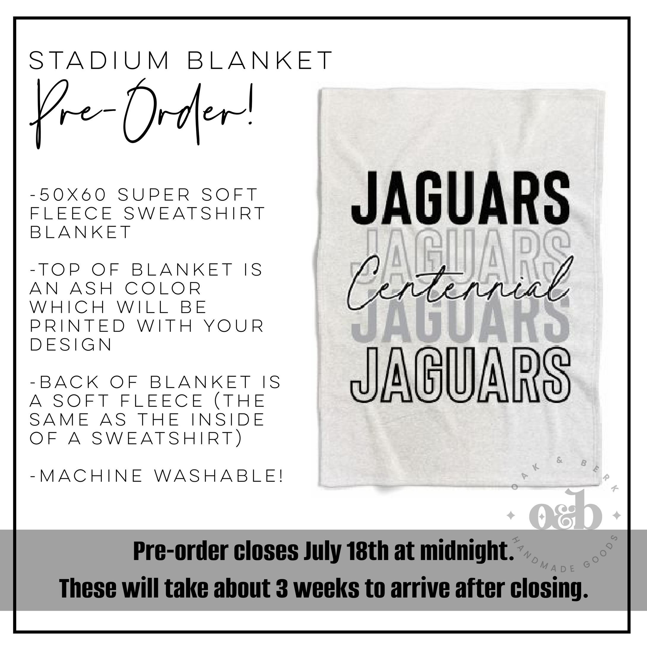 PRE-ORDER | Centennial Stadium Blanket