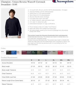 MTO / North Polk Champion Crewneck, adult
