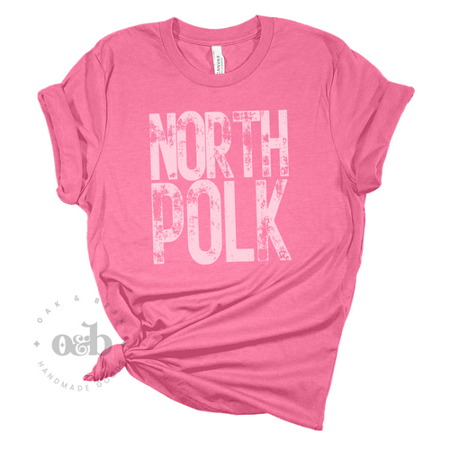 MTO / North Polk Grunge Pink Tee, youth+adult