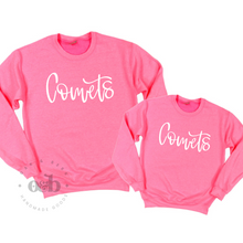 Load image into Gallery viewer, MTO / Comets Pink Crewneck, youth+adult