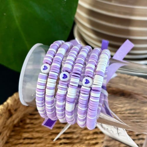 MTO / Handmade Purple+White Bracelets