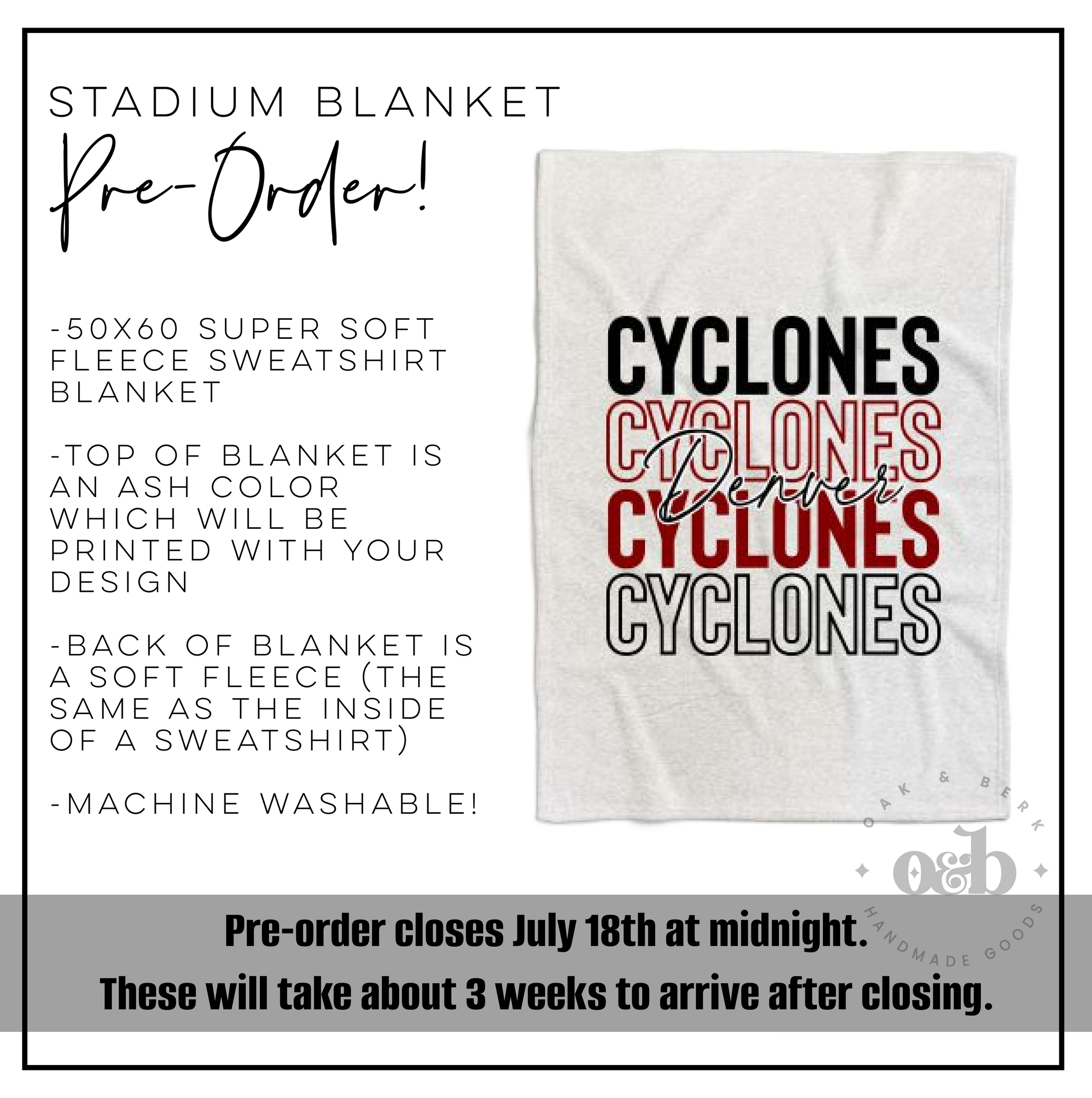 PRE-ORDER | Denver Stadium Blanket