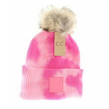 Load image into Gallery viewer, RTS / Youth/Adult Tie Dye Pom Beanies