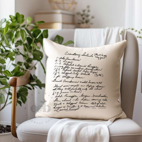 MTO / Handwriting Recipe Pillow