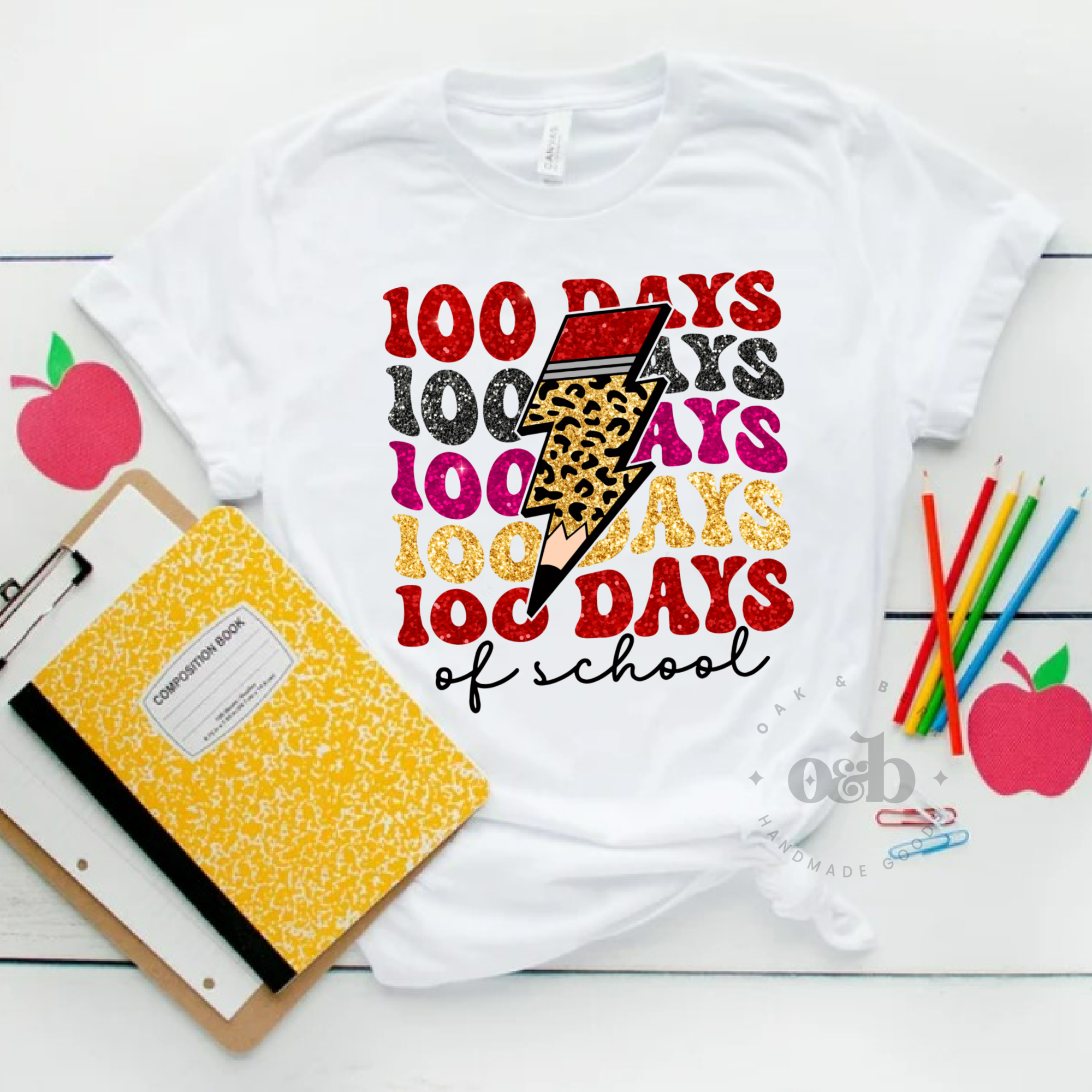 MTO / 100 Days of School Glitter Pencil, youth+adult