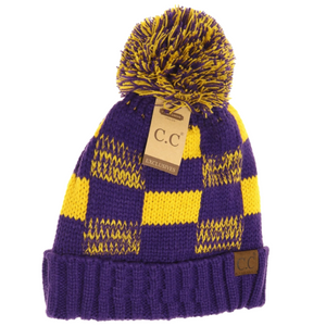 RTS ADULT Checkered Pom Beanies – Oak and Berk
