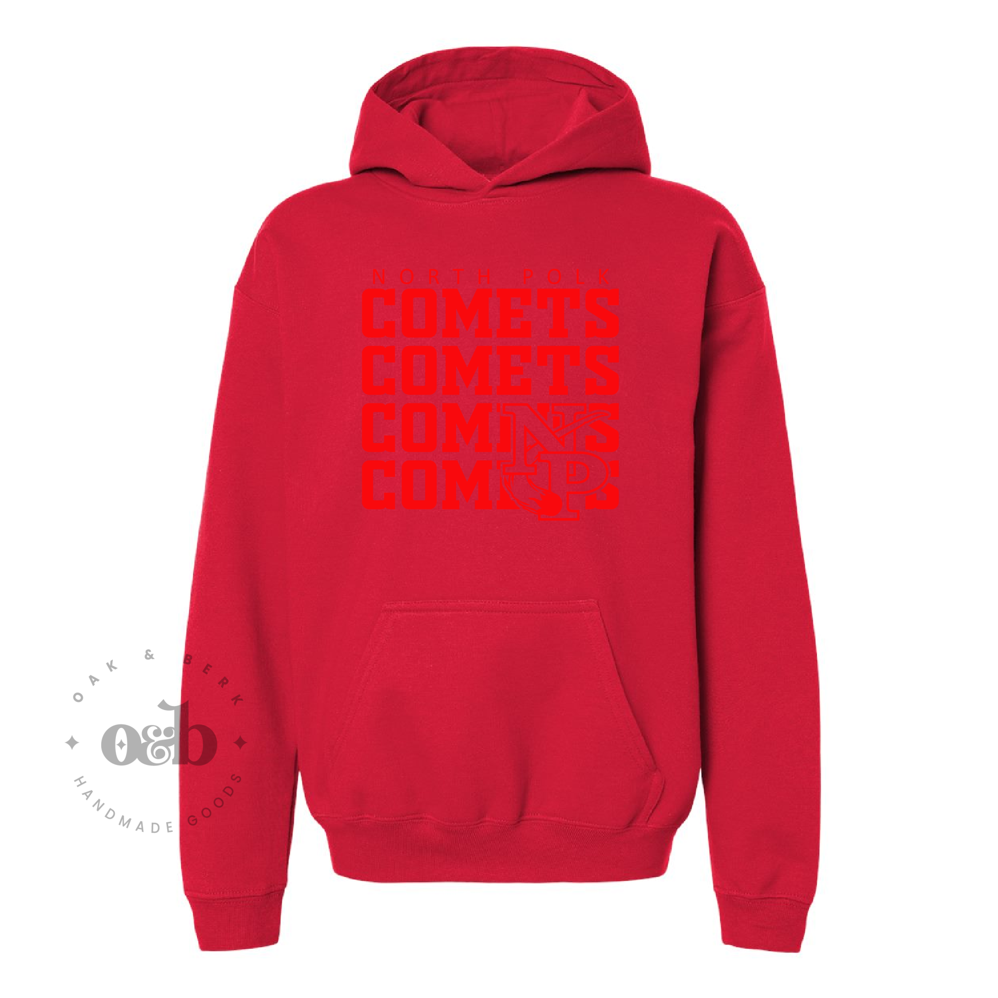 RTS Comets red/red Hoodie – Oak and Berk