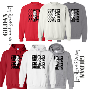 MTO / Comet Volleyball, youth+adult sweatshirts