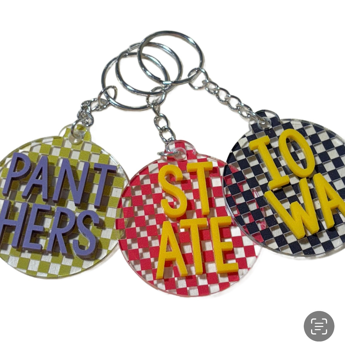 RTS / Varsity Round Checkered Keychains