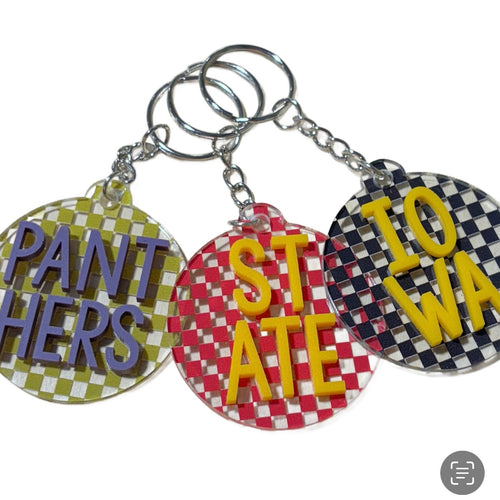 RTS / Varsity Round Checkered Keychains