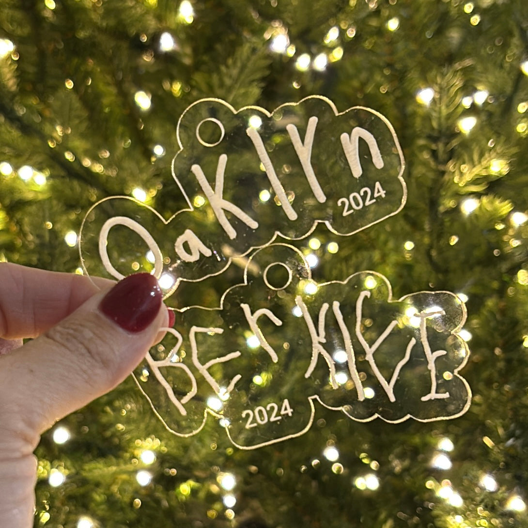 MTO / Custom Acrylic Handwriting Ornaments