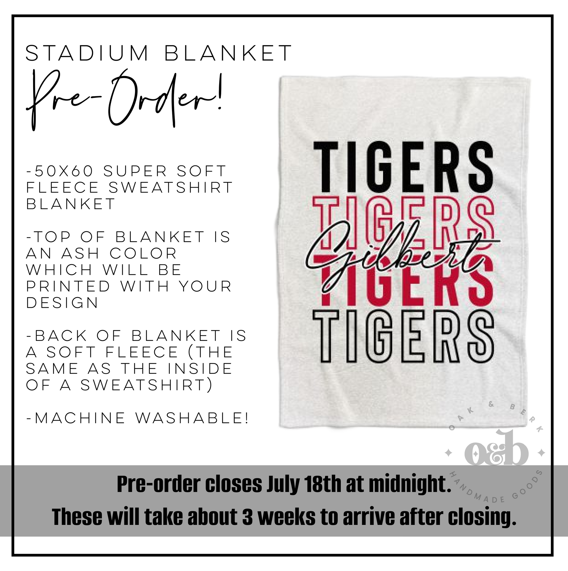 PRE-ORDER | Gilbert Stadium Blanket