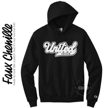 Load image into Gallery viewer, RTS / United Faux Chenille Patch, soccer {adult crewneck}