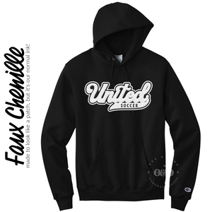 RTS / United Faux Chenille Patch, soccer {adult crewneck}
