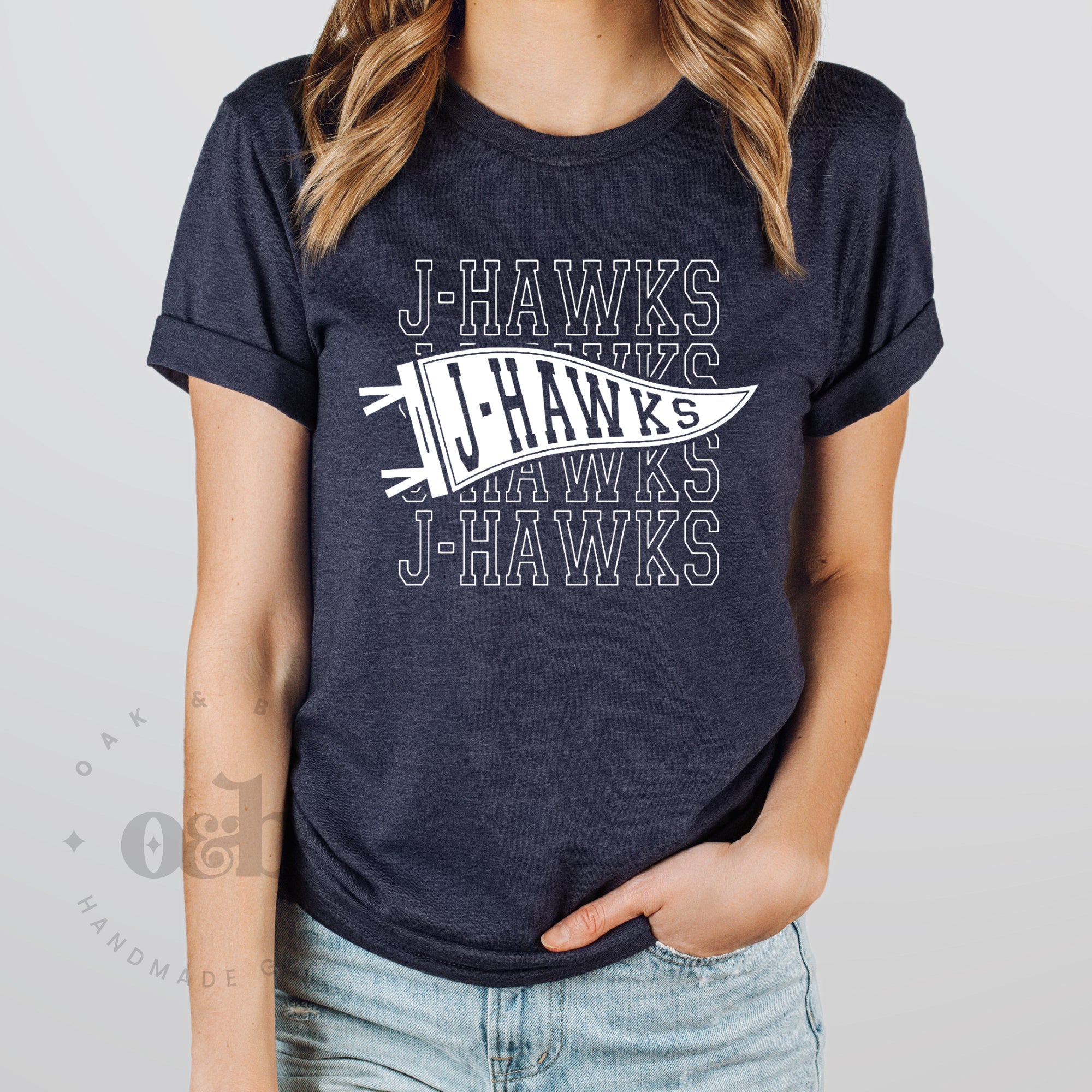 MTO / J-Hawks Stacked Pennant, youth+adult