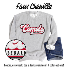 Load image into Gallery viewer, MTO / Comets Faux Chenille Patch, baseball {adult}