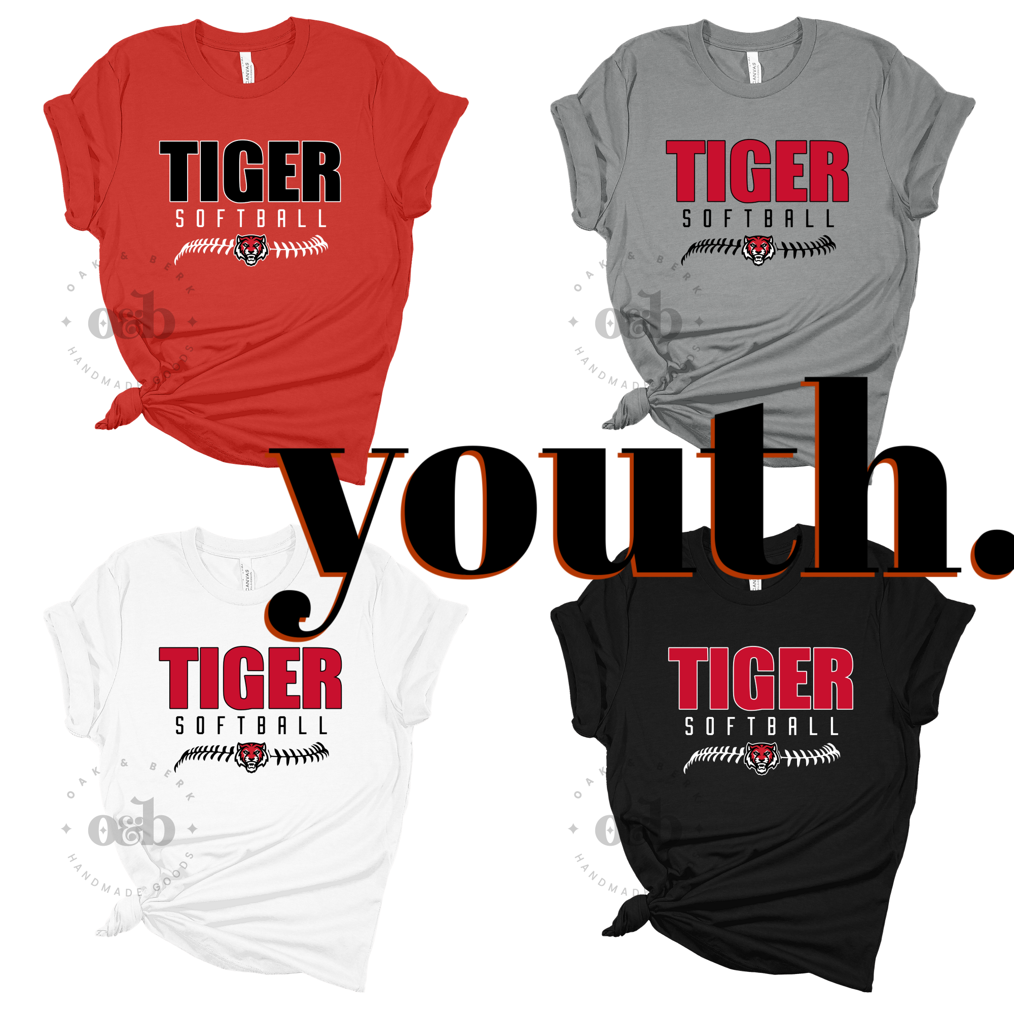 MTO / ADM Tigers Softball Laces, youth