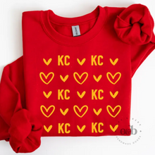 Load image into Gallery viewer, MTO / KC Hearts, sweatshirt + tee