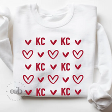 Load image into Gallery viewer, MTO / KC Hearts, sweatshirt + tee