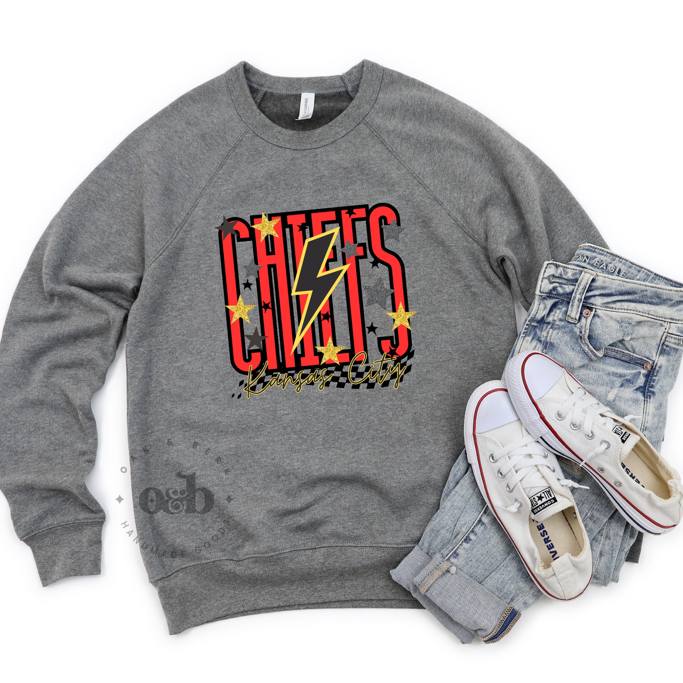 MTO / KC Bolt + Checkered, sweatshirt + tee