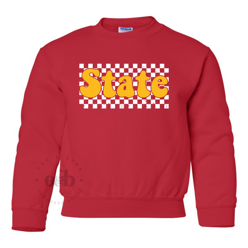 RTS / Retro Checkered State, youth crewneck