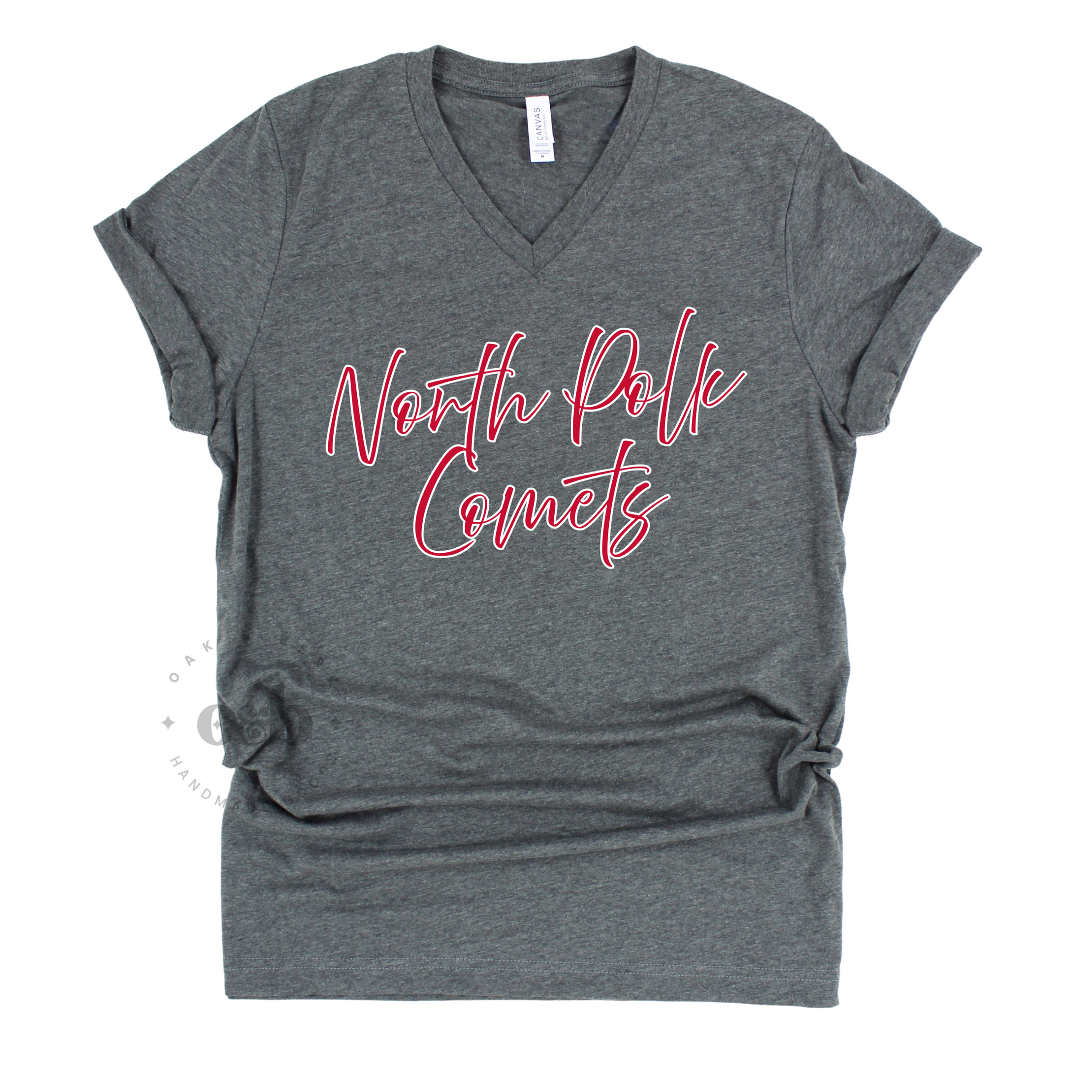 MTO / North Polk Comets DL Script, v-neck tee