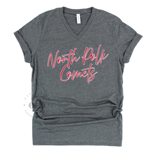 MTO / North Polk Comets DL Script, v-neck tee
