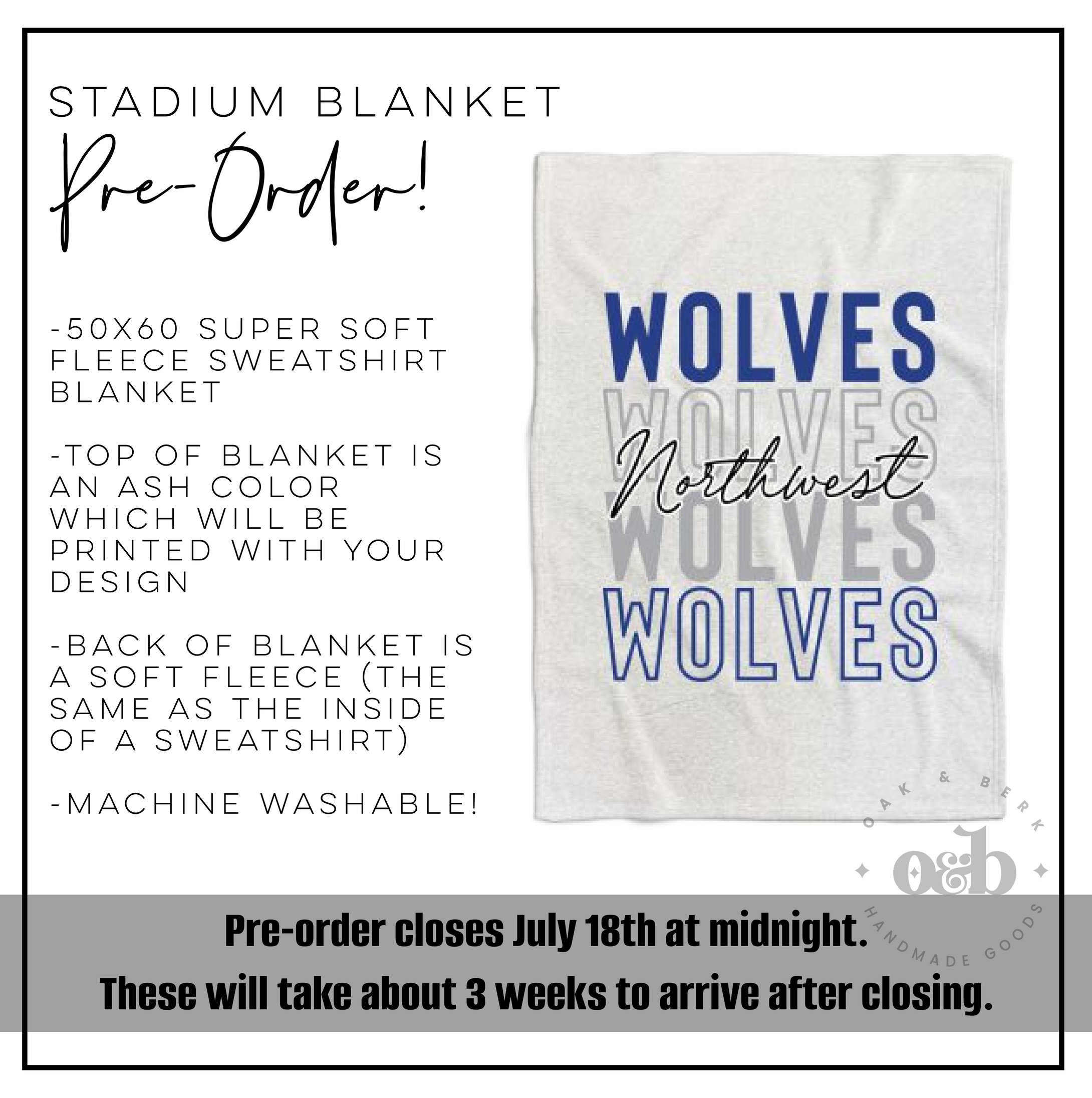 PRE-ORDER | Northwest Stadium Blanket