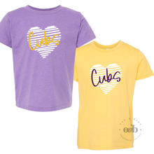 Load image into Gallery viewer, MTO / Cubs Scribble Heart, toddler+youth