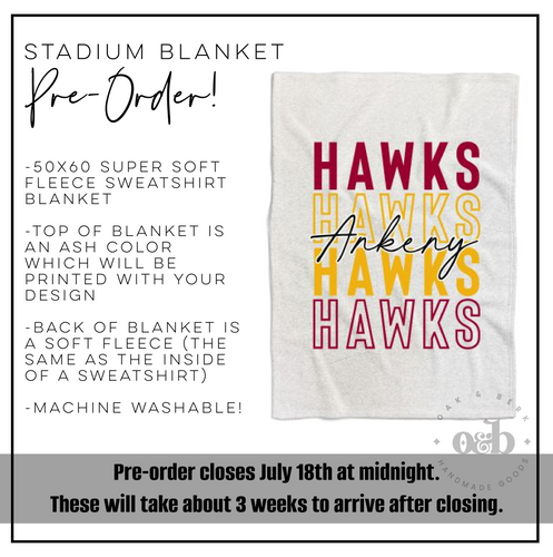 PRE-ORDER | Ankeny Hawks Stadium Blanket