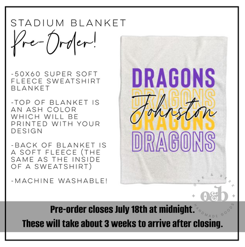 PRE-ORDER | Johnston Stadium Blanket