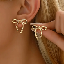 Load image into Gallery viewer, RTS / Bow Earrings, gold