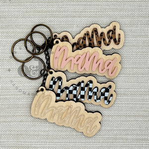 RTS / Mama Wood+Acrylic Keychains