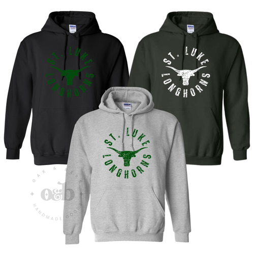 MTO / St. Luke Longhorns Circle Grunge, hoodie