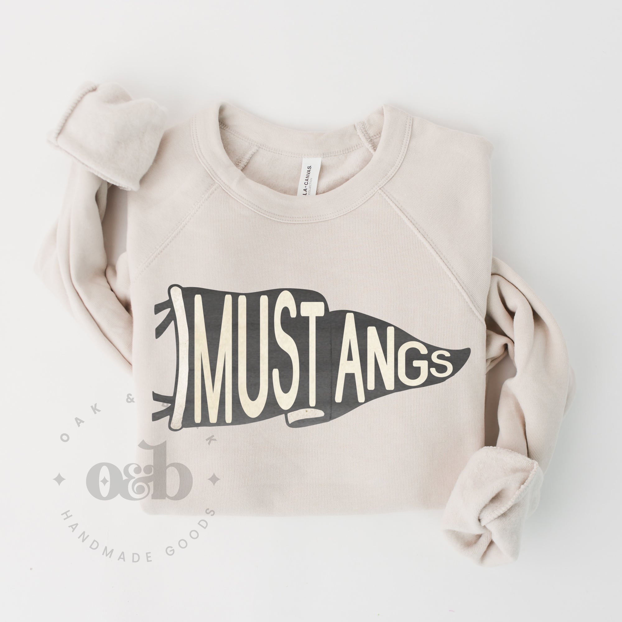 MTO / Retro Flag Mascot Sweatshirt, mustangs